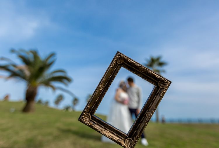 Wedding at the beach photo frame