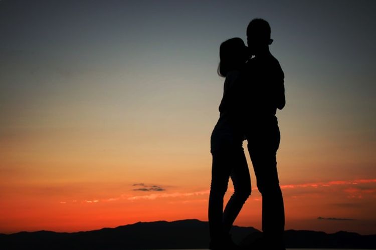 PDA in front of sunset Japan