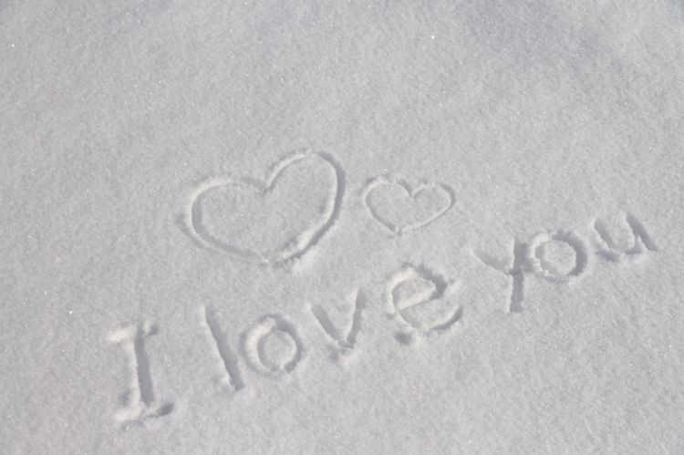 I love you in the snow