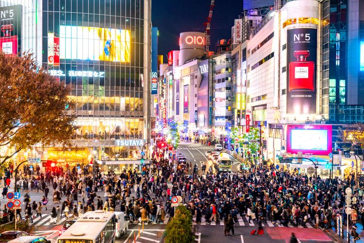 東京澀谷十字路口的人潮