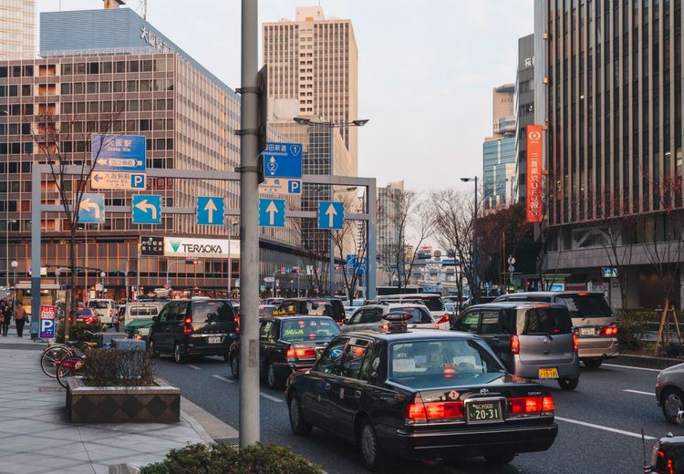 downtown traffic jam