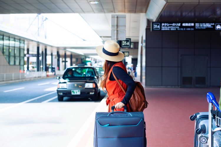 traveler waiting for taxi