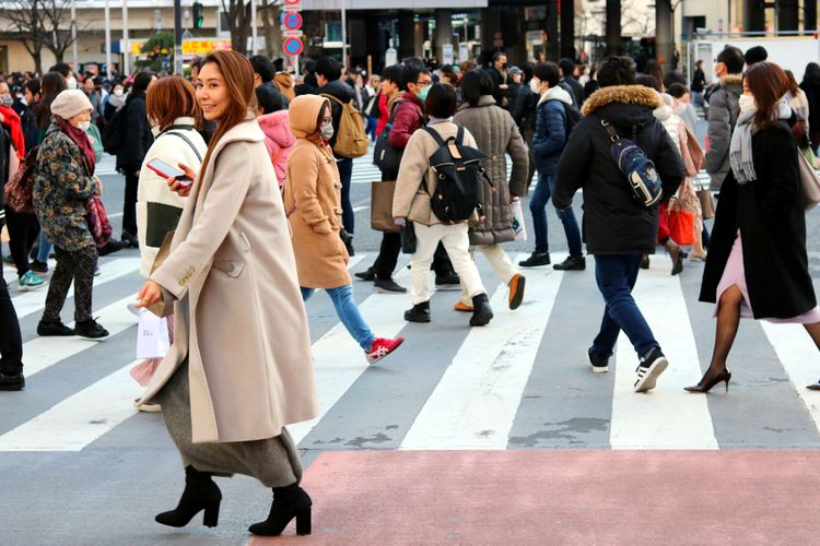 tall model-like japanese woman