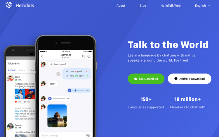 hellotalk language exchange app website