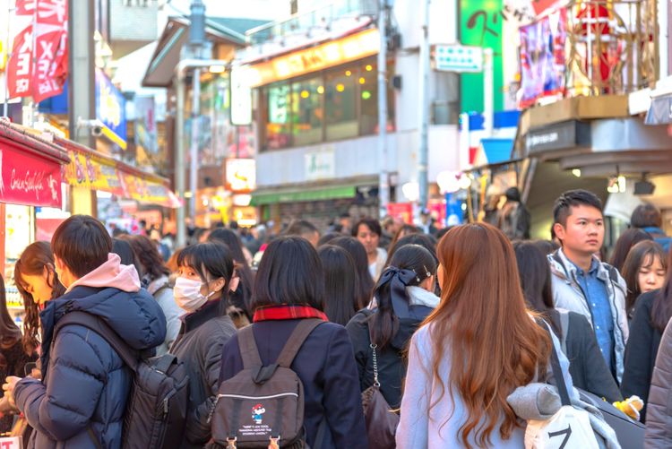 crowded street in Tokyo