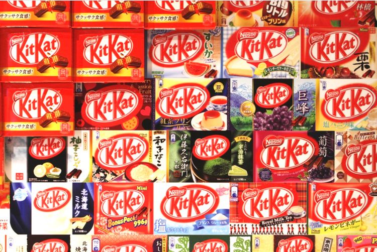 Kit Kat Assortment Display at Ginza Kit Kat Chocolatory