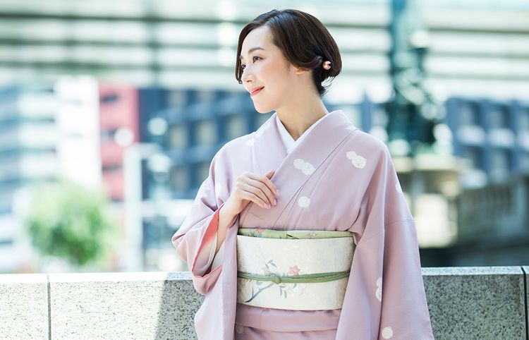 Woman wearing kimono