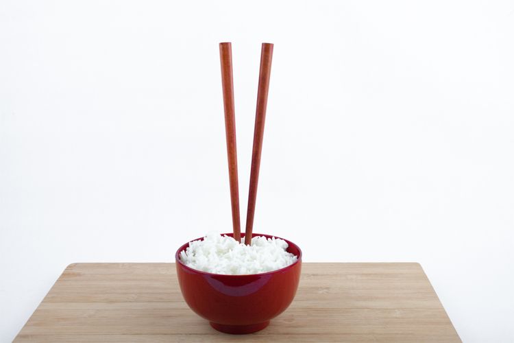 chopsticks in rice