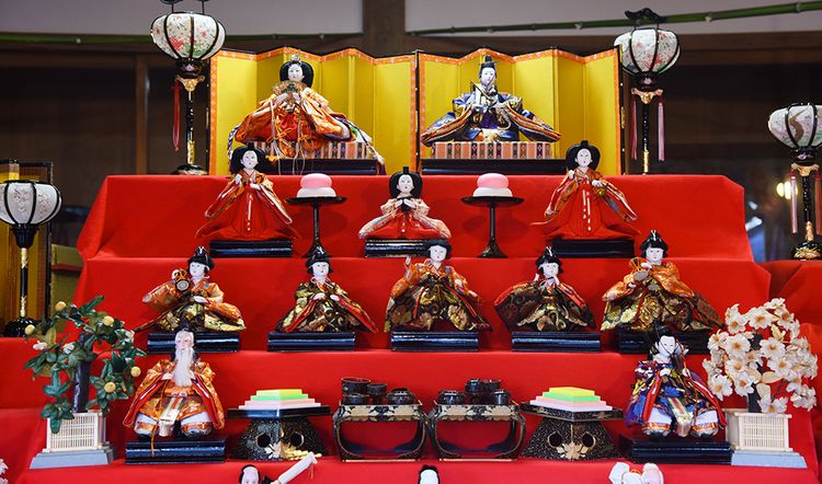 hina dolls on display