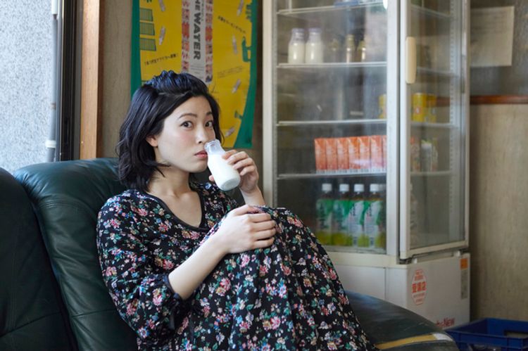 woman drinking milk