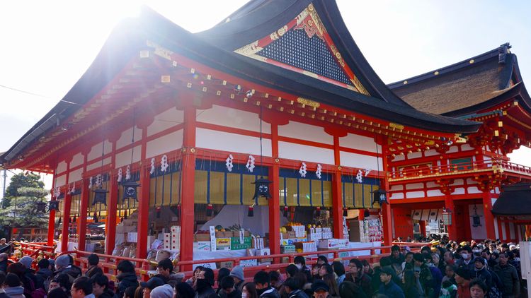 fushimi inari shrine in Kyoto for hatsumode on new years